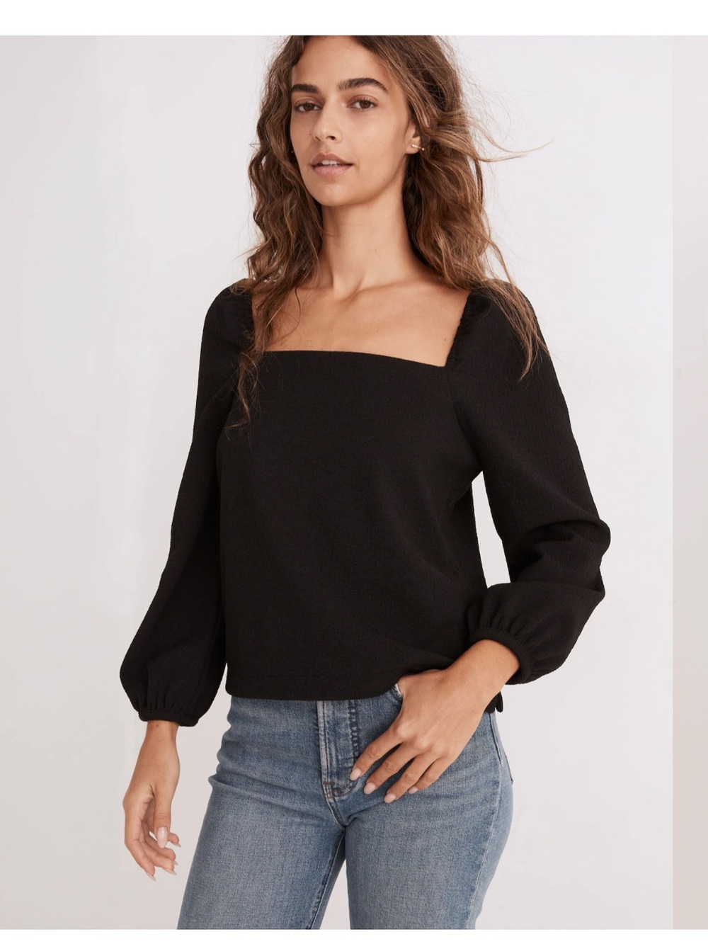 Madewell Textured Black Top
